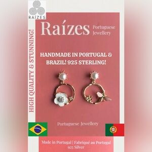 NWT! HANDMADE IN PORTUGAL BY RAIZES! STUNNING 925 STERLING EARRINGS!